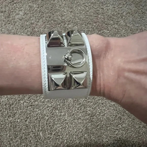 Authentic Hermes Collier De Chien White leather Bracelet! - Picture 3 of 3